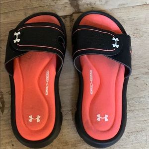 Under Armour Pink and Black slides